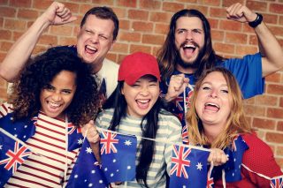 Australian group of people.